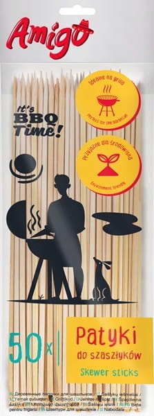

Amigo Jednorazowe patyki do szaszłyków 20cm 50szt.