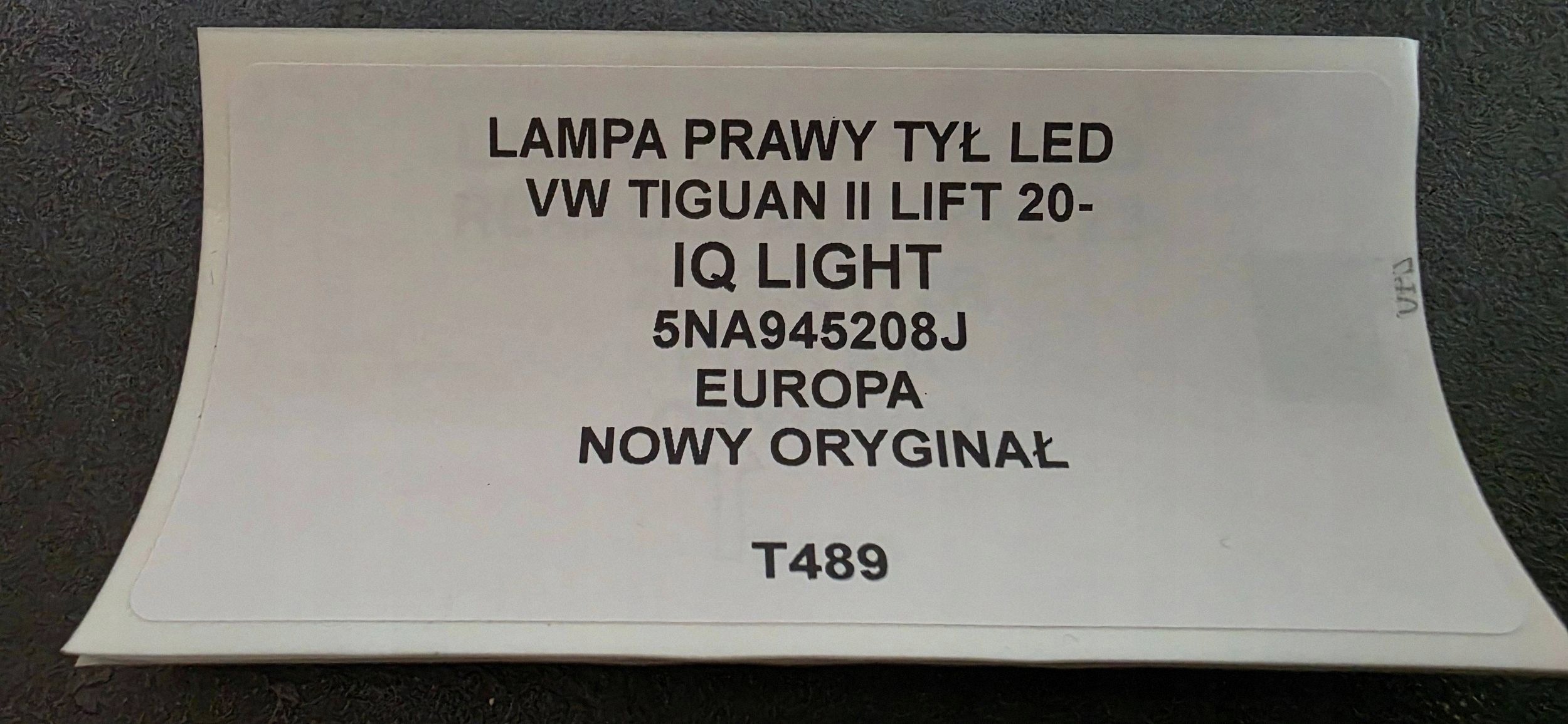 light rear right side Volkswagen Tiguan 5NA945208J