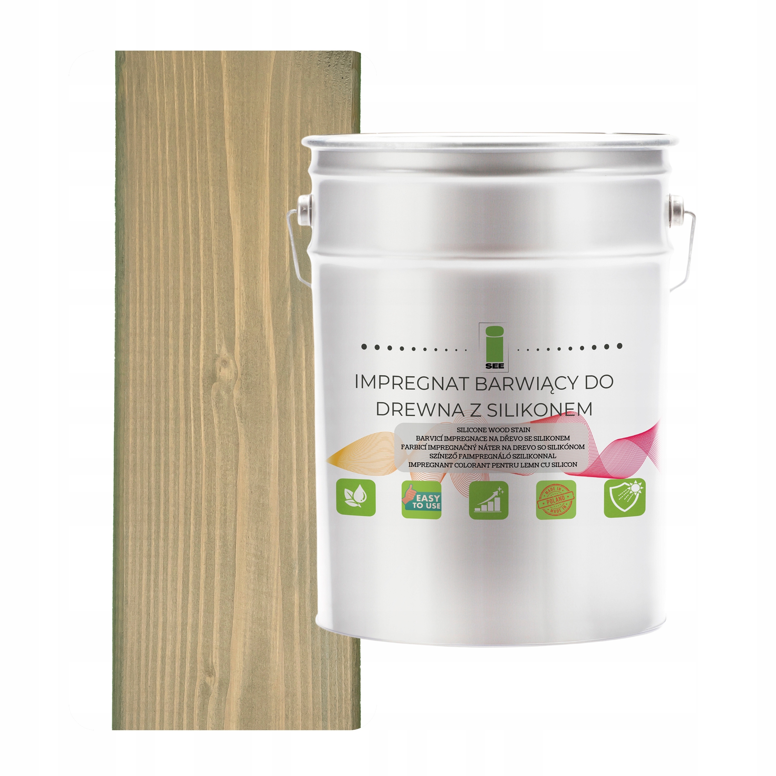 Impregnat Na Dřevo Se Silikonovým Voskem Šedý Hydrofobní 2v1 10L RAL7034