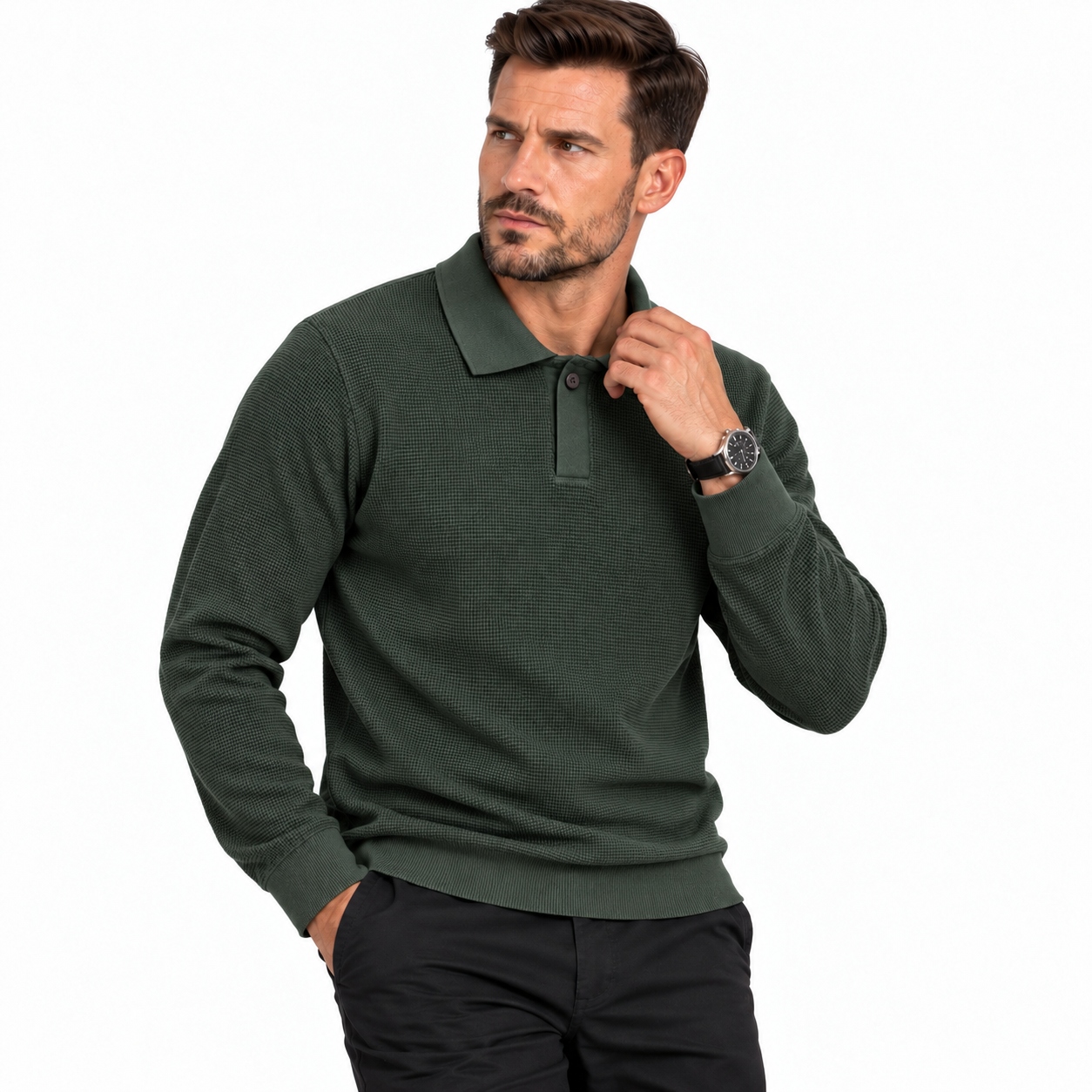 Pánská Mikina Svetr Premium Elegantní s límcem Bavlna vel XL
