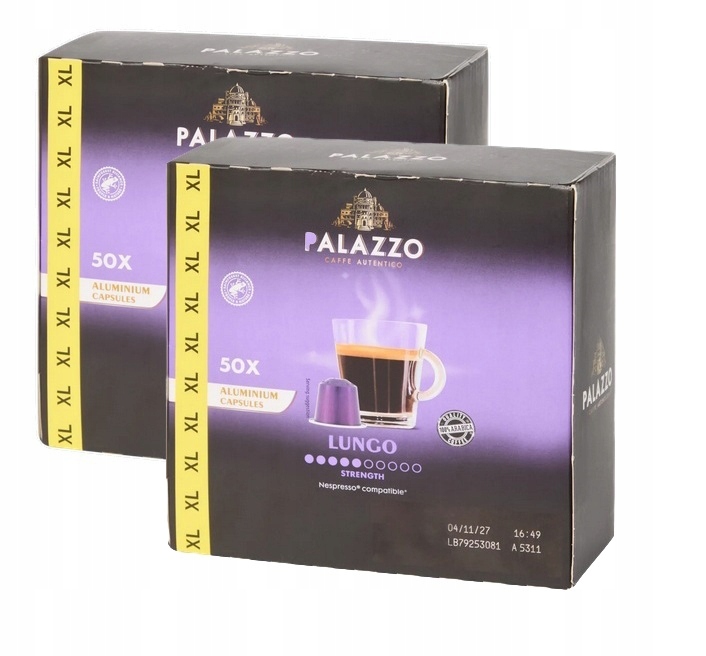 Levně Kávové kapsle Palazzo Lungo pro Nespresso 100zt