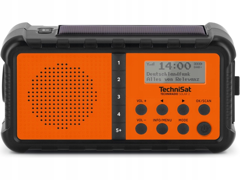 Radio Technisat Techniradio Solar 2 Cyfrowe Przenośne Czarno-pomarańczowy
