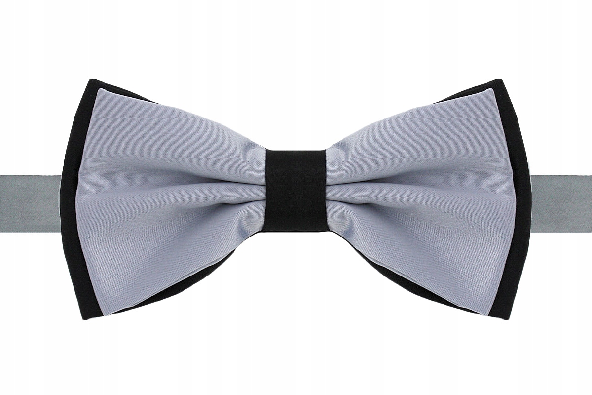 

Mucha Muszka Męska Dwukolorowa Szaro Czarna