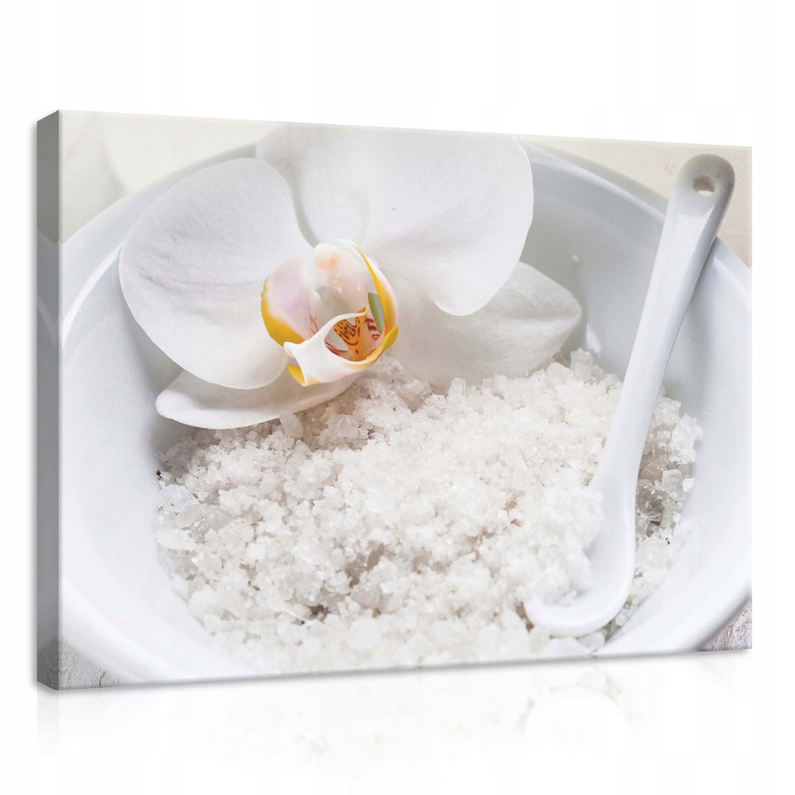 Obraz 70x50 Orchidej mořská sůl bílá lázně relaxace čistota jemnost