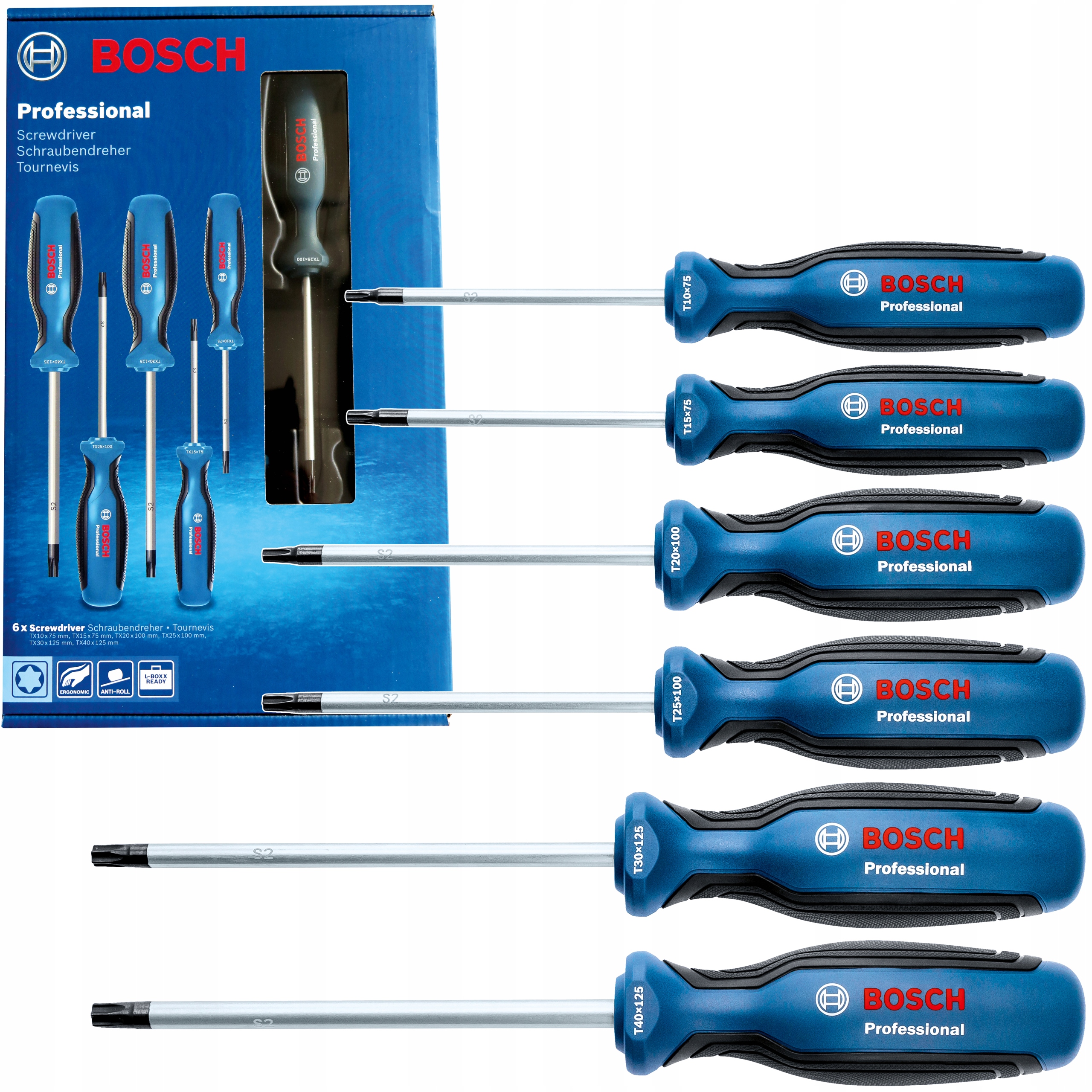 Zestaw śrubokrętów wkrętaków Torx 6szt Bosch 1600A01V09