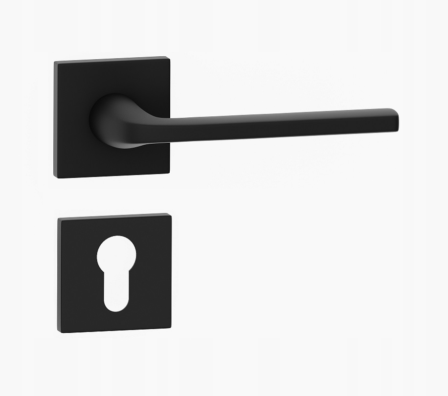 klika na dveře komplet vložka rozety štítek Bella Slin čtvercová černá