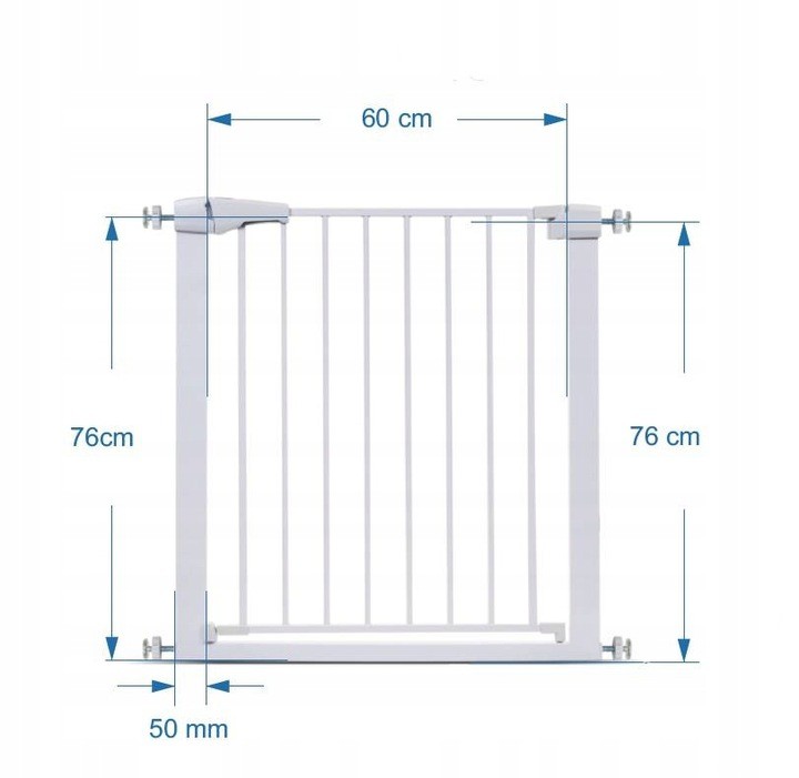 BARIERKA ZABEZPIECZAJĄCA BRAMKA NA SCHODY DRZWI Szerokość produktu 75 cm