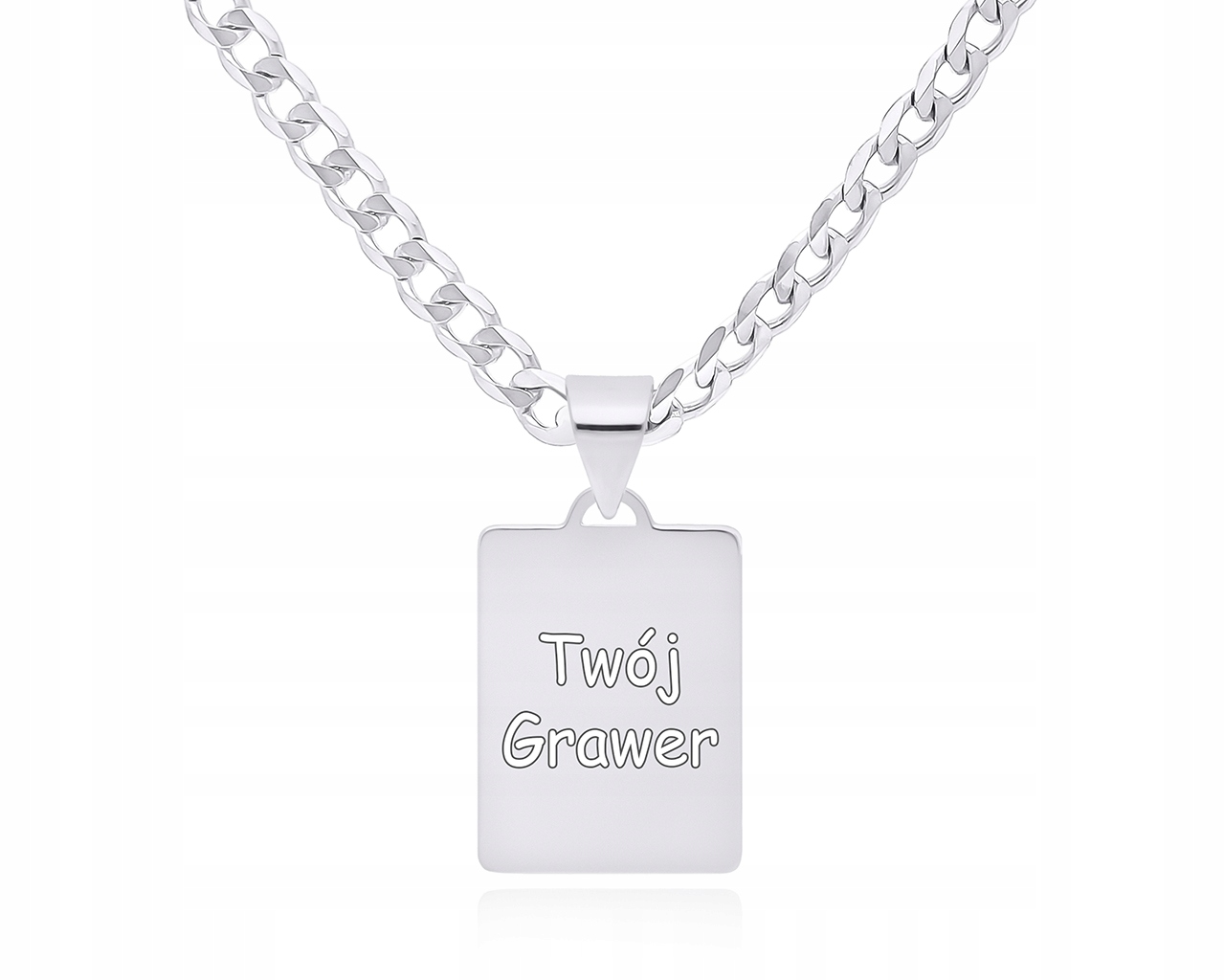 Pánský stříbrný náhrdelník s plíškem Gravírování vojenská známka ryzost 925, délka 55 cm