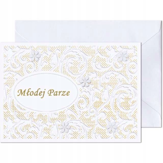 

Życzenia kartka okolicznościowa W Dniu Ślubu złoto