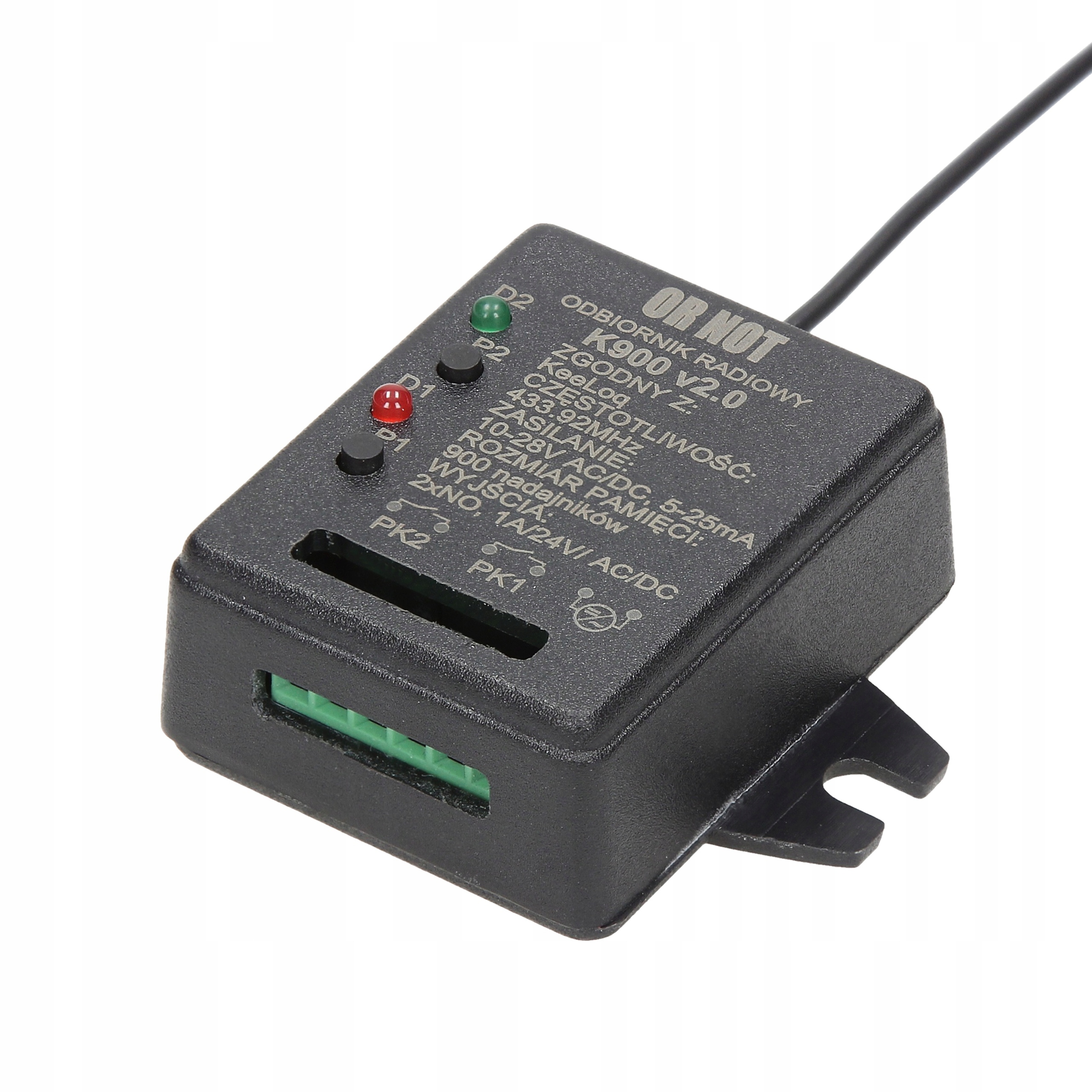 2-kanálový 64bitový přijímač Keeloq K900 od společnosti Ornot