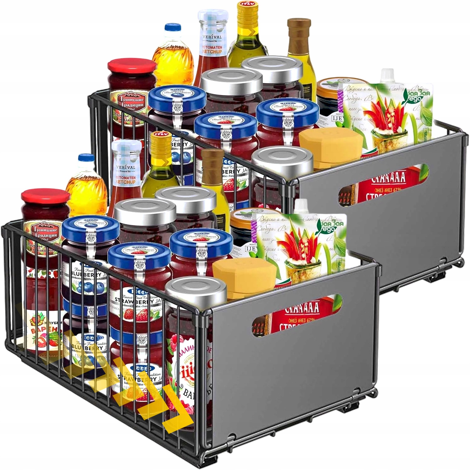 Praktická výsuvná police s organizérem na pracovní desku pro ukládání příslušenství