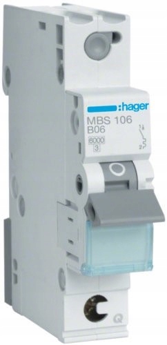 

Hager Wyłącznik Nadprądow Mcb 1P B 6A QuickConnect