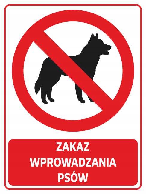 Наклейка запрет на въезд собак 20x15 см