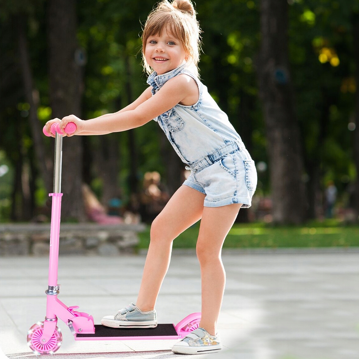 DUŻA HULAJNOGA SKŁADANA DWUKOŁOWA DLA DZIECI REGULOWANA + ŚWIECĄCE KOŁA LED Marka Inna marka