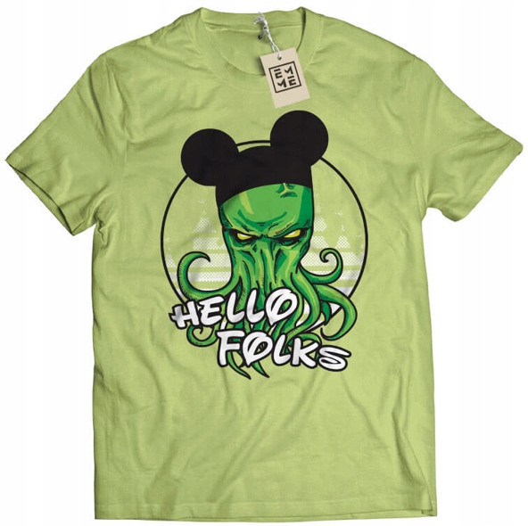 

Koszulka Hello Folks Cthulhu parodia zielona 2XL