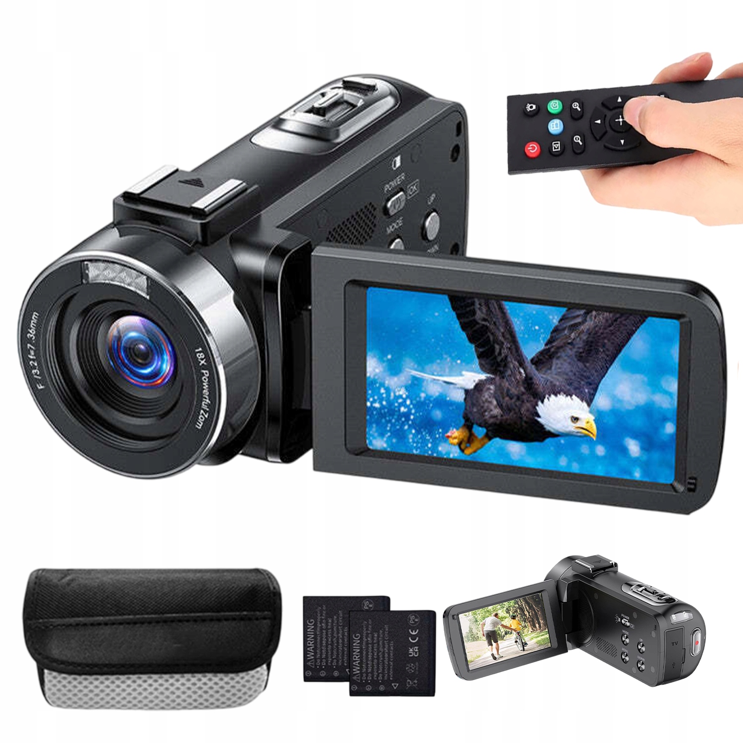 Ruční Digitální Kamera Hd 1080P 16X Ir S Otočným Video Displejem