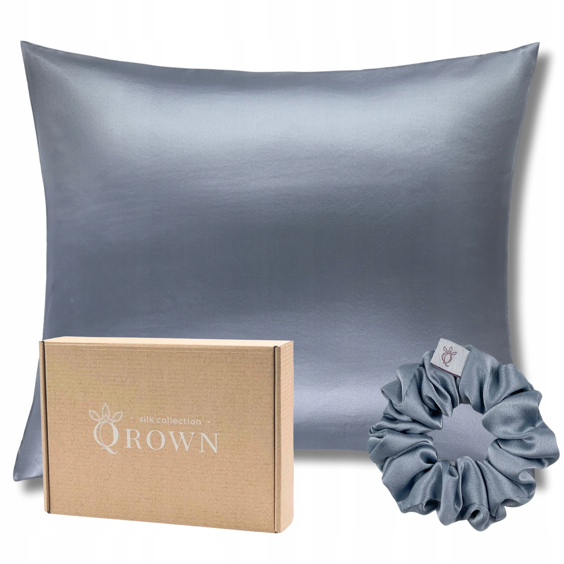 Poszewka Jedwabna 40x60 z Bawełną, Jedwabna Gumka do Włosów, Szyte w Polsce