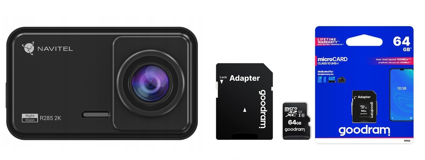 Navitel R285 Rejestrator jazdy kamera samochodowa G-Sensor + 64GB Goodram