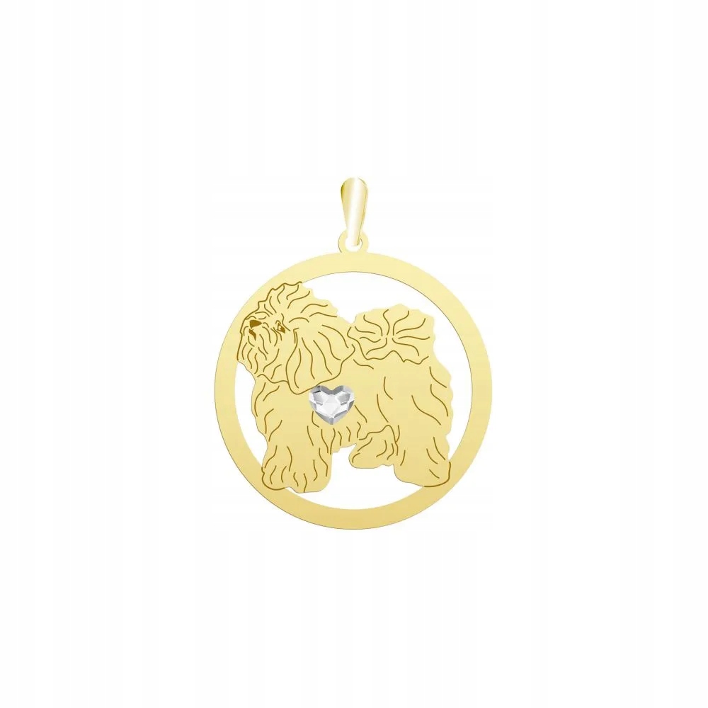 Zlatý přívěsek s boloňským psem 925 Šperky Dárek Gravírování Bonus