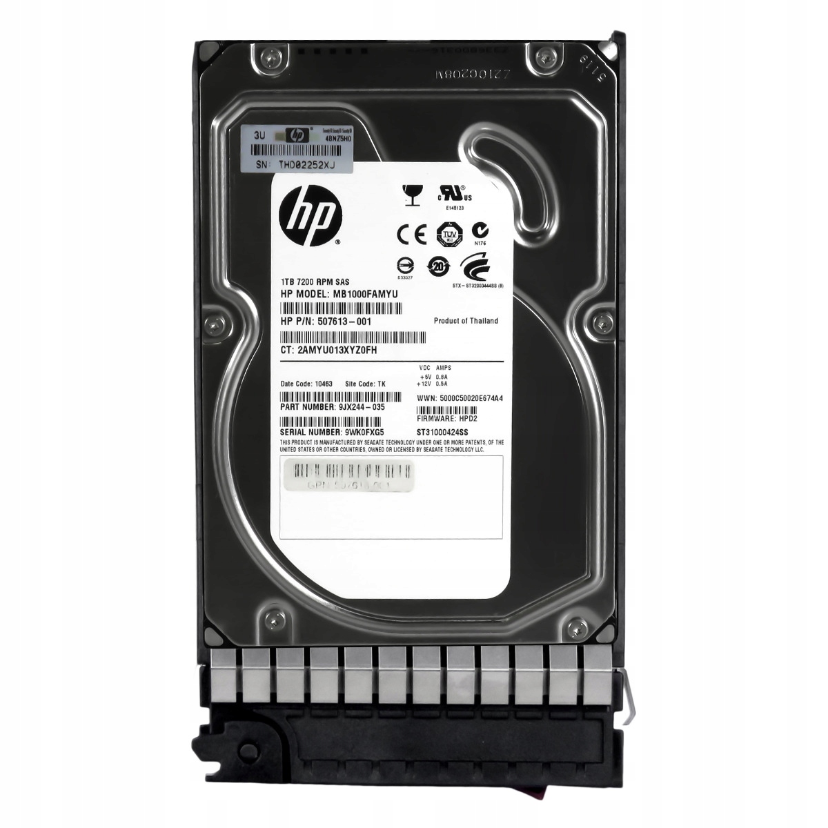 Hp 507613-001 508011-001 1TB 7.2K 16MB SAS-2 3.5'' MB1000FAMYU