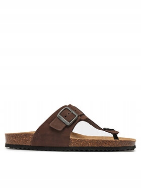 Geox Tmavě hnědé pánské pantofle Geox Sandal Ghita