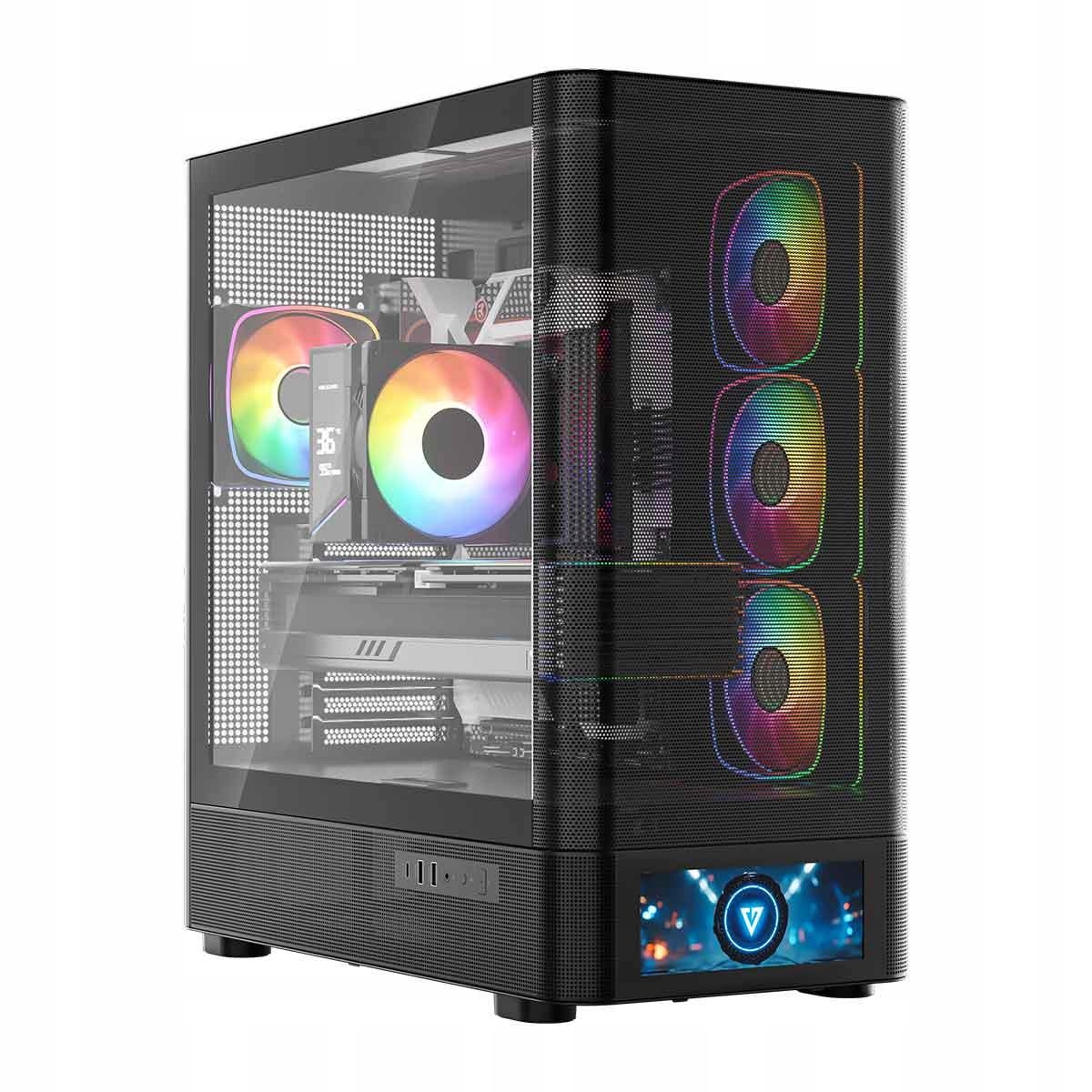 Modecom Zásobník Volcano AQ500 Argb MIDI Pre Počítač 3D Atx Ventilácia
