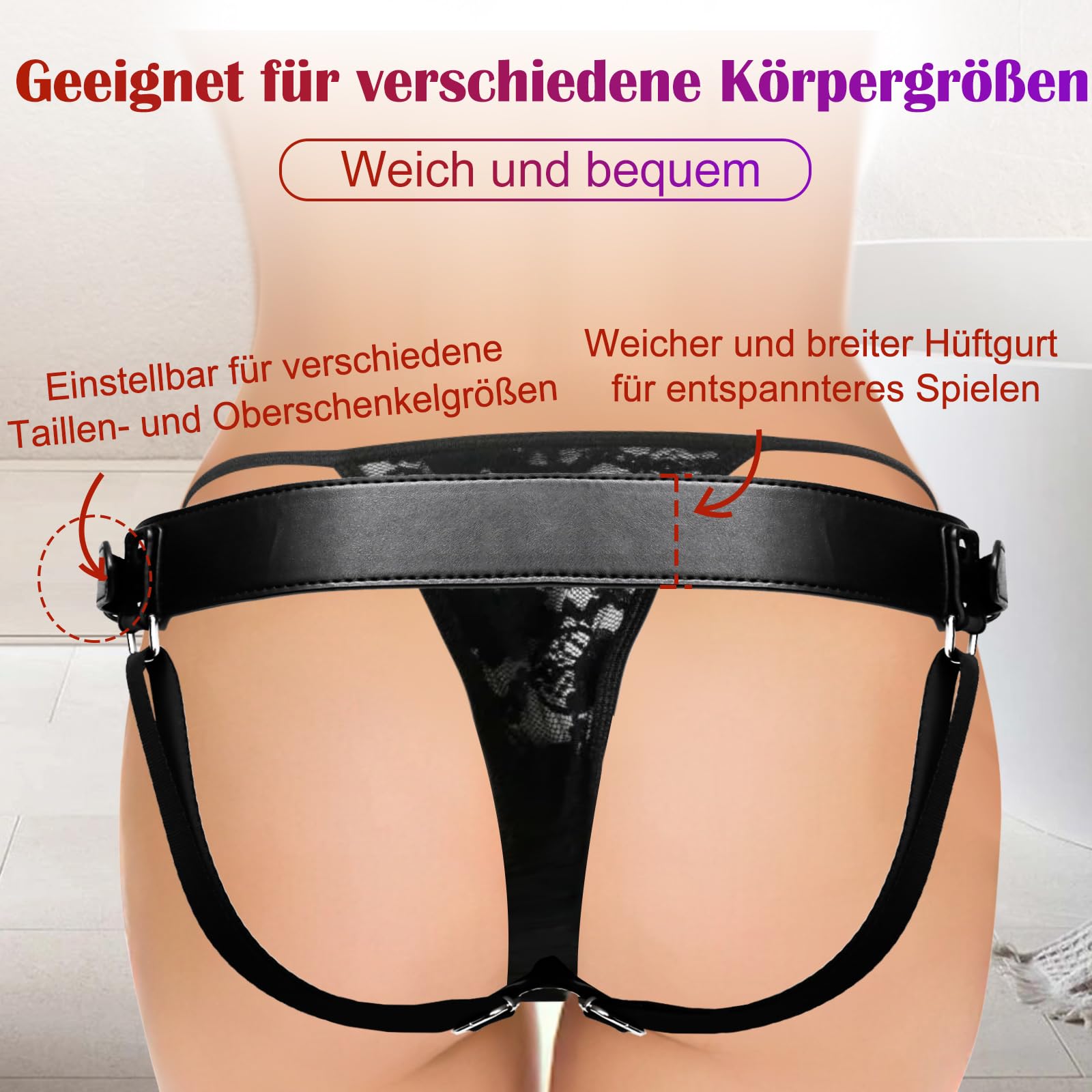 LEATHER STRAPONS Dildo Regulowany Uprząż Dla Par Lesbijskich i Gejowskich — miniatura 4