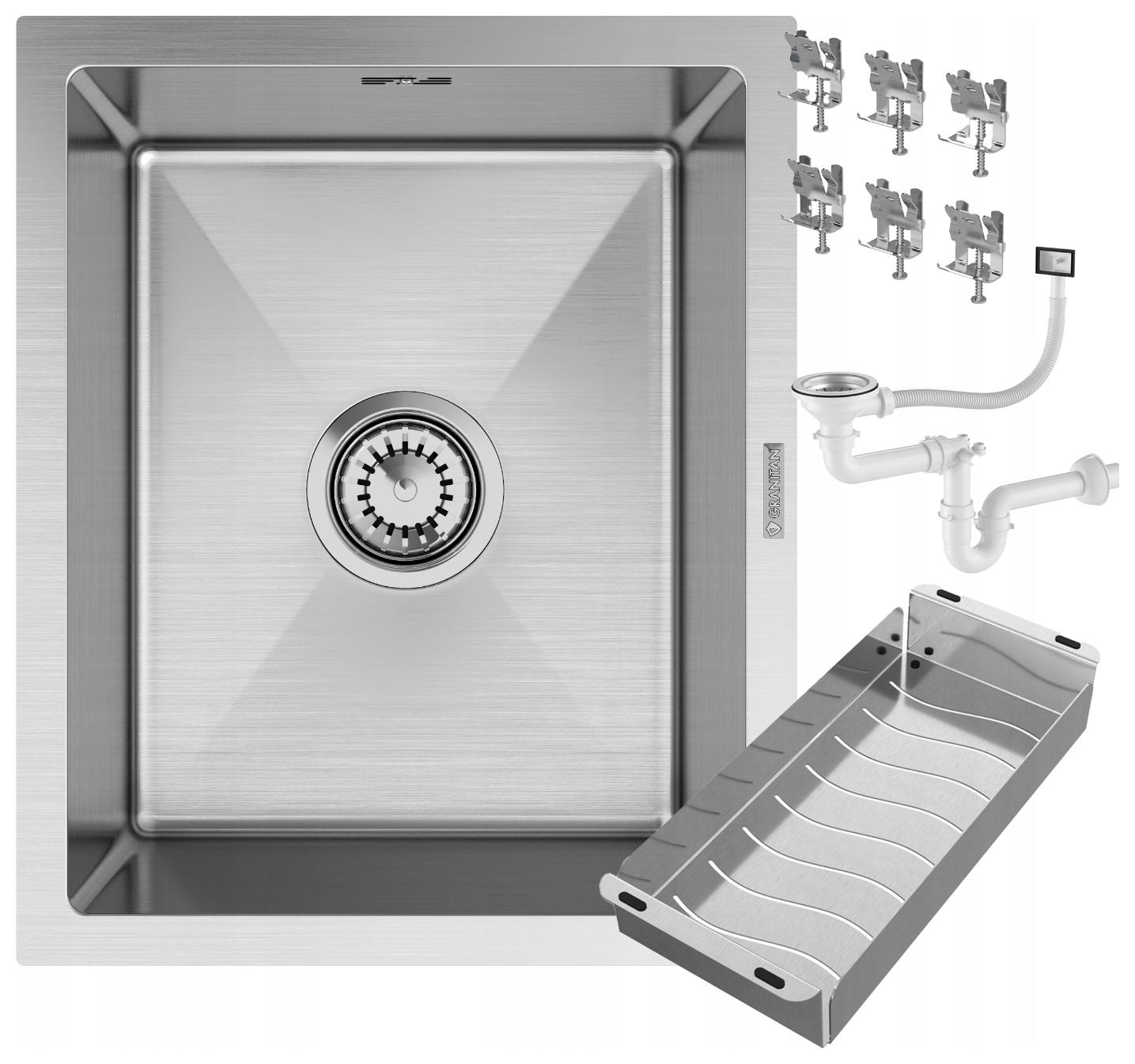 Dřez Ocelový Závěsný Jednokomorový Chrom BARI37 Dřez Odkapávací Vložka