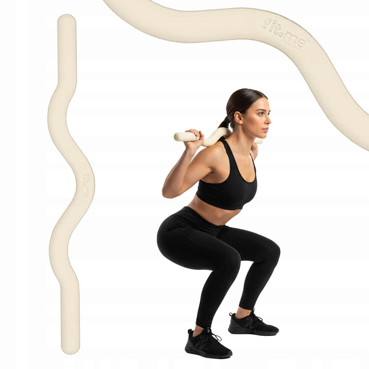 Sztanga Obciążeniowa Łamana Silikonowa Do Ćwiczeń Fitness Pilates 6.8 Kg