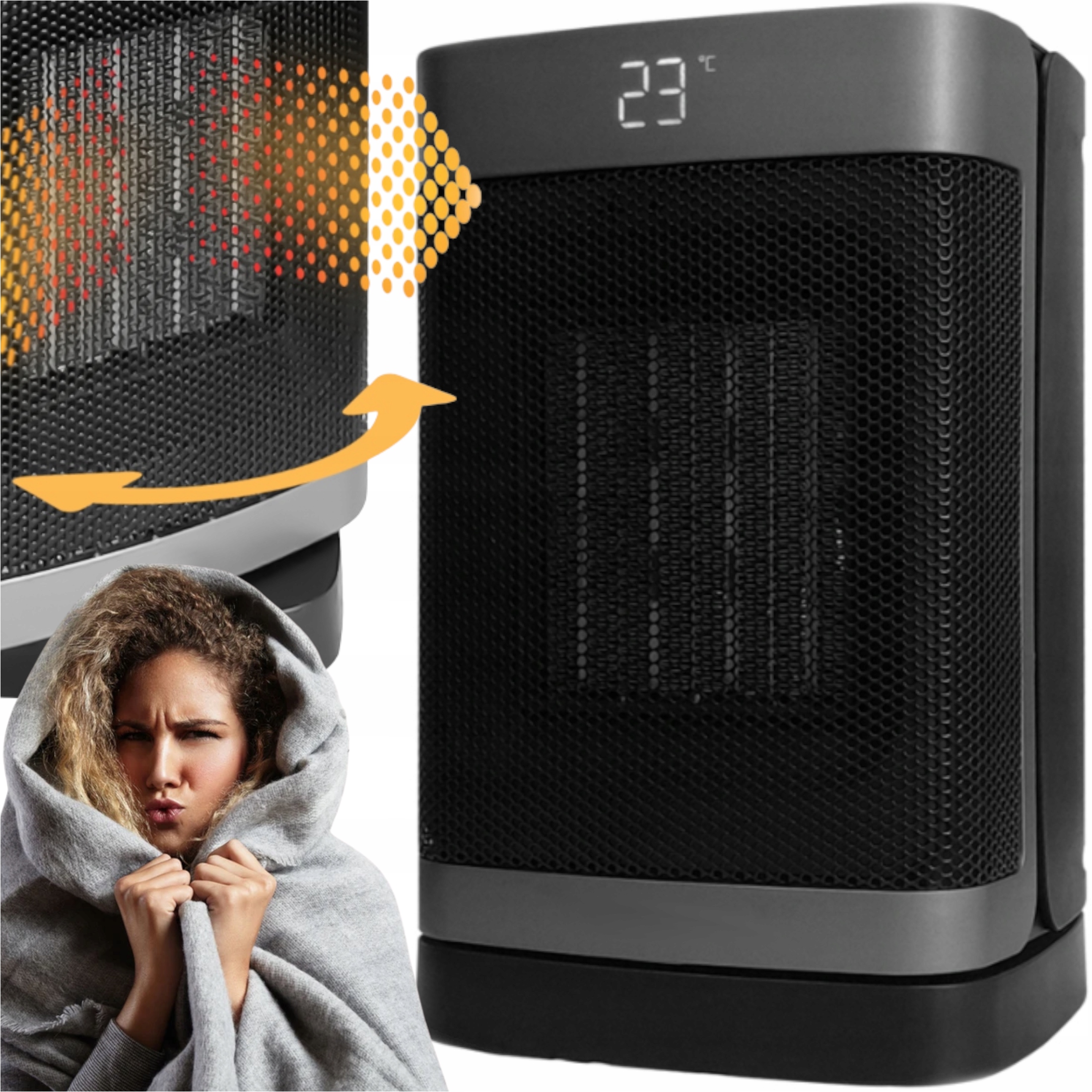 Elektrický Ohřívač Na Dálkové Ovládání Farelka S Obrazovkou A Dálkovým Ovládáním 1500 W