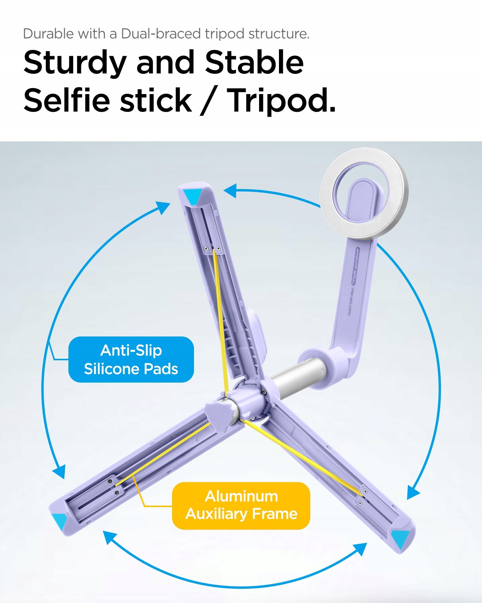 Spigen Magsafe statyw do selfie Wondersnap SPIGEN MAGFIT Lawenda — miniatura 7