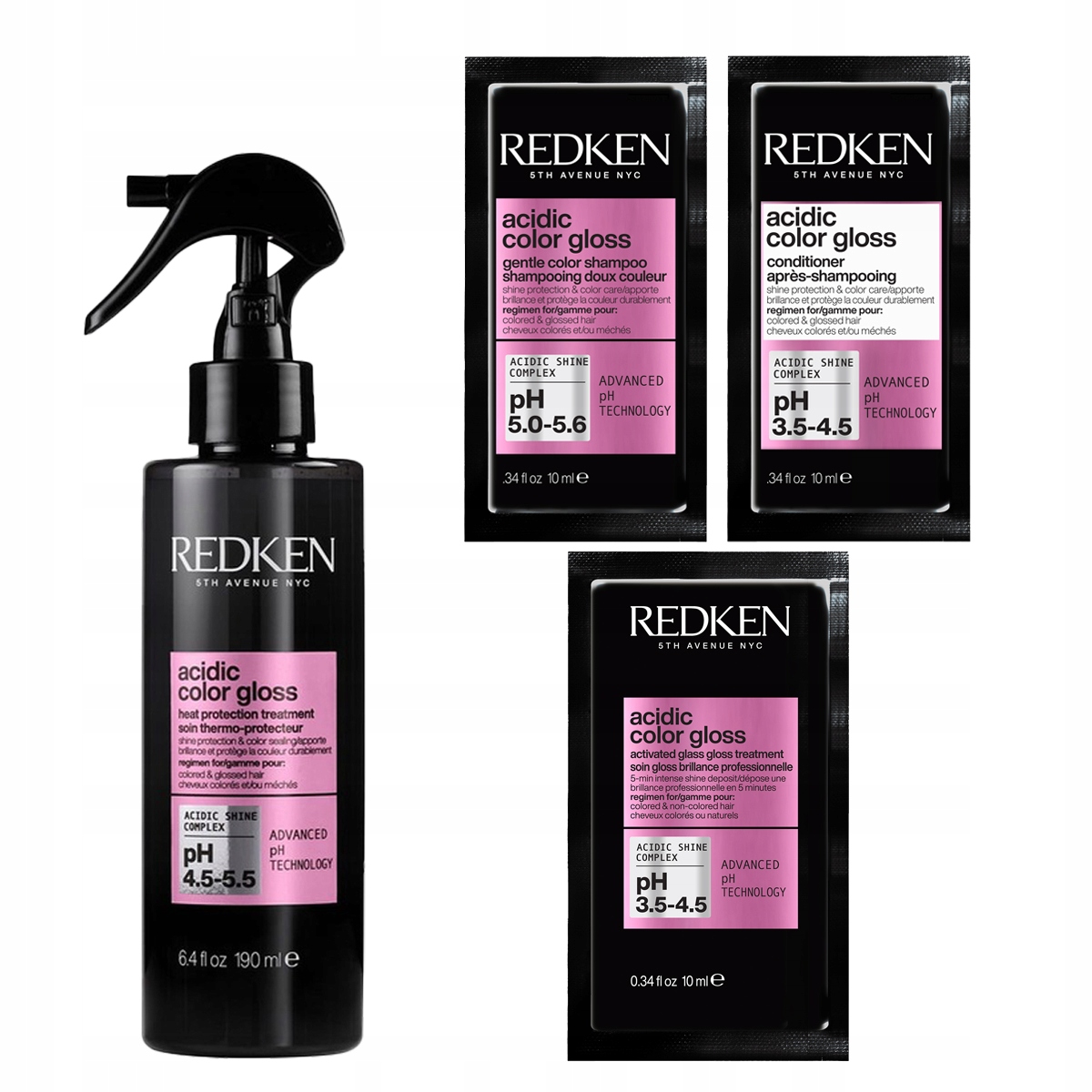 Redken Acidic Color Gloss spray z termoochroną nadający blask 3 prezenty