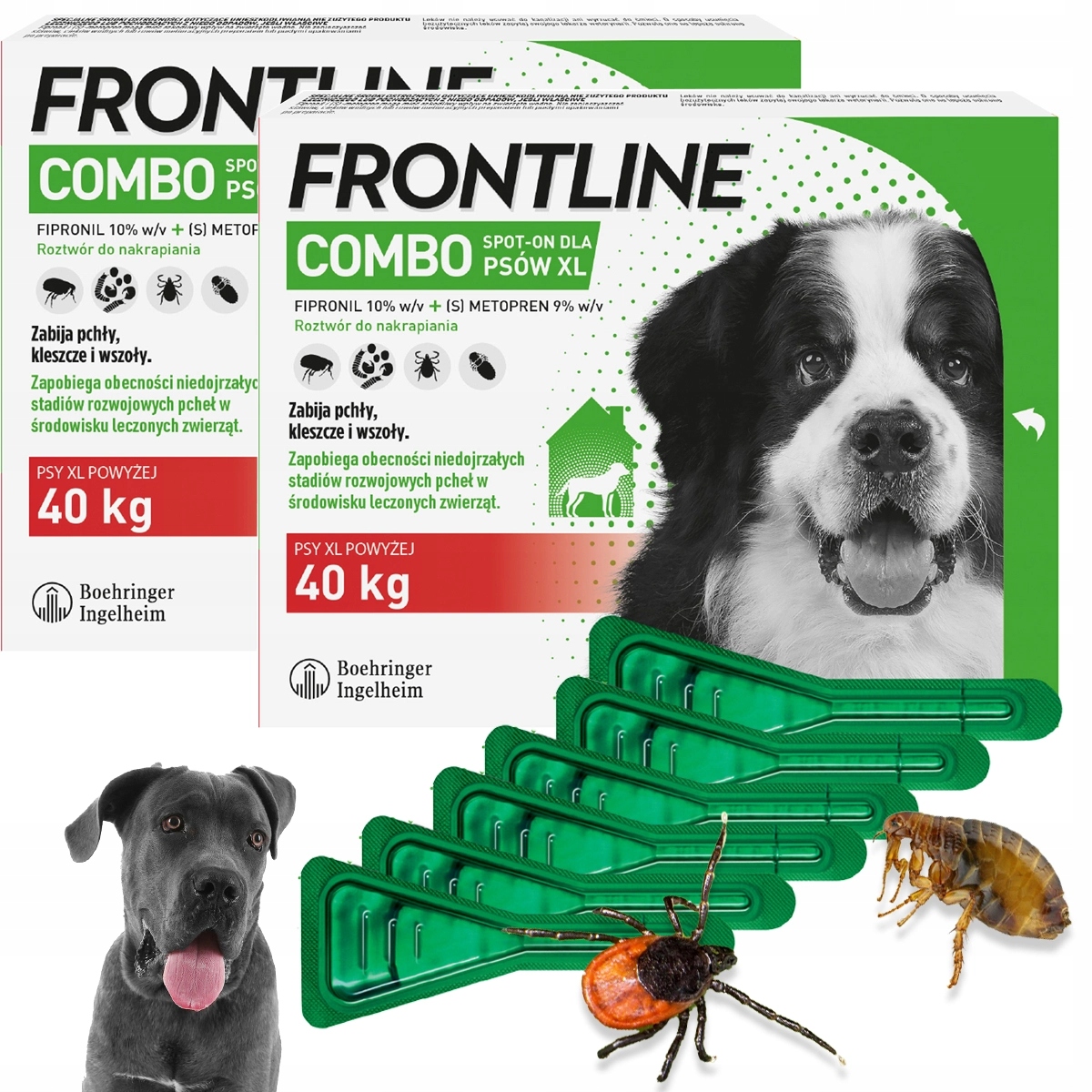 Krople Frontline Combo XL 6x1 Pipeta Kleszcze Pchły dla Psa powyżej 40 kg