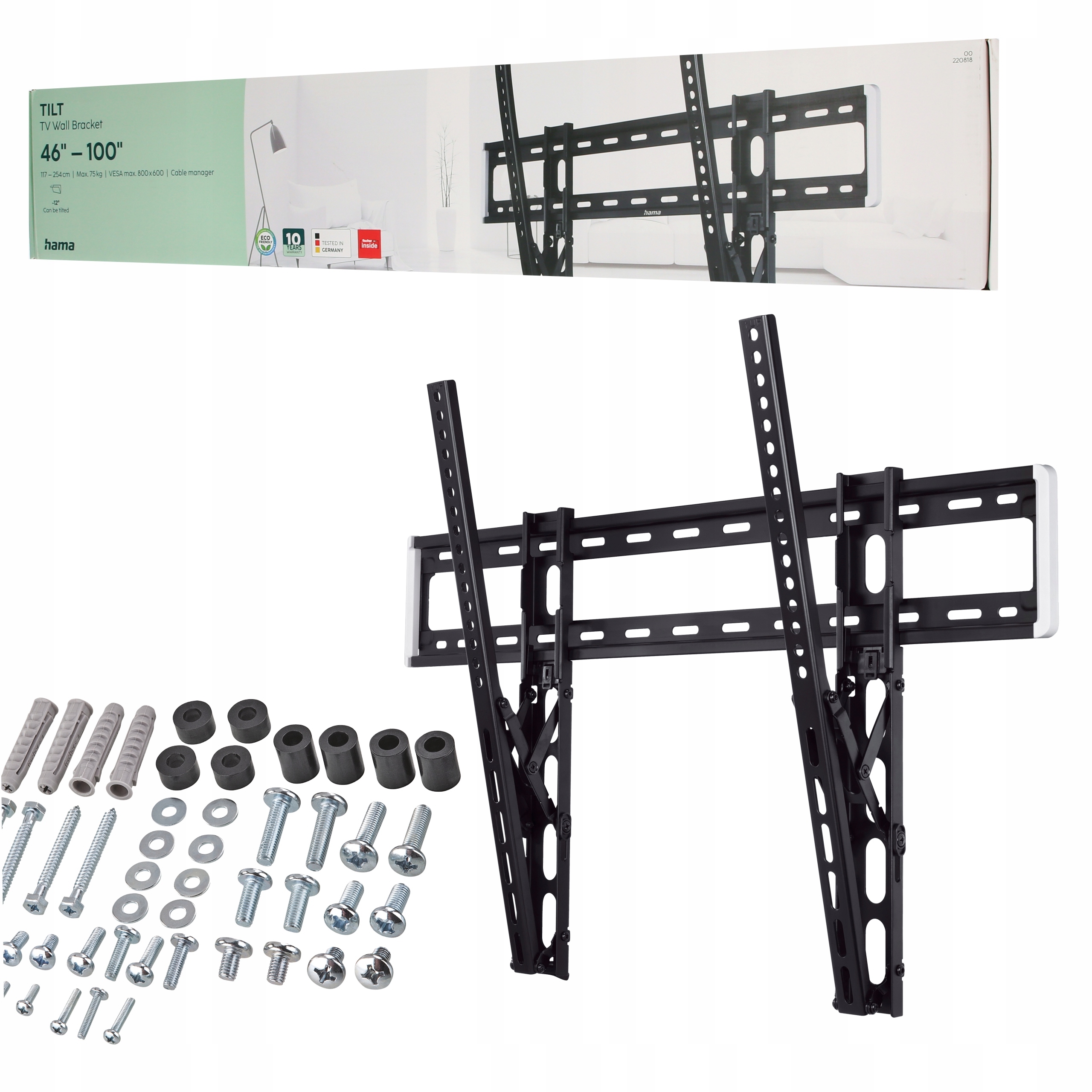 Uchwyt do telewizora Tv Hama LCD Led Vesa 800x600 XL do 100" 75kg pochylany