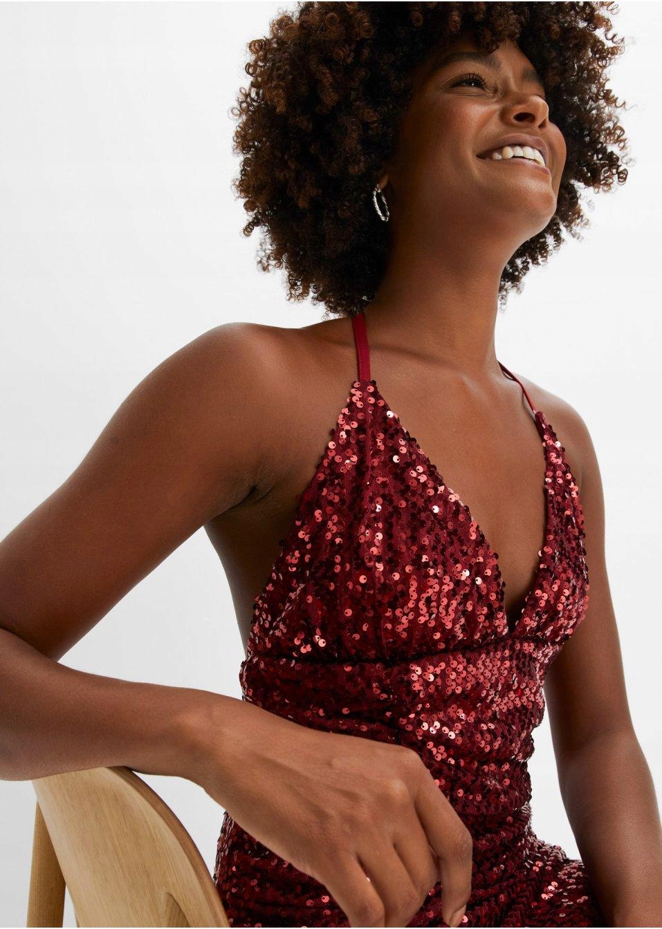 44/46 SUKIENKA OŁÓWKOWA Z CEKINAMI Bonprix