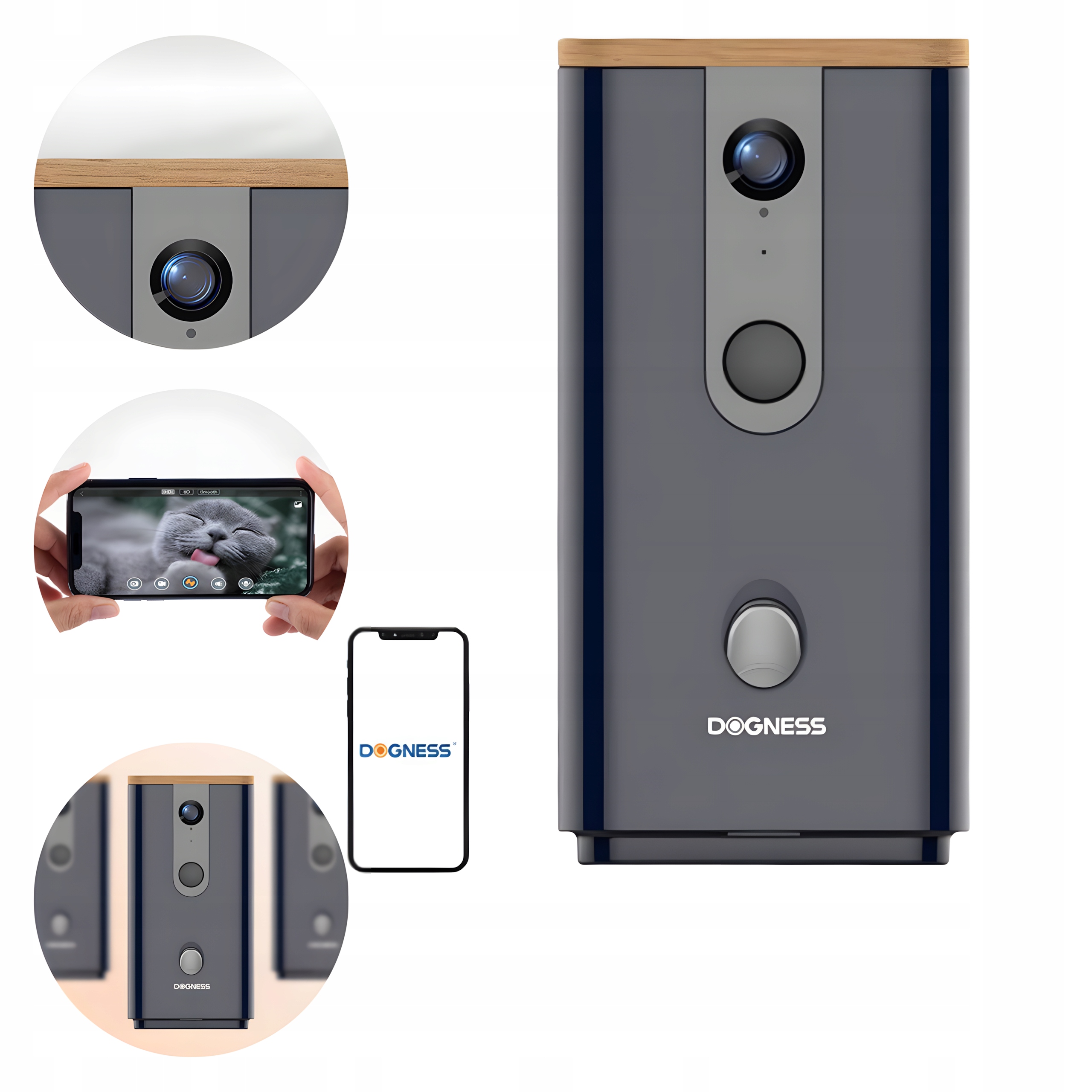 Levně Dogness T03 Inteligentní Dávkovač Dávkovač svačiny s kamerou Pro Kočky