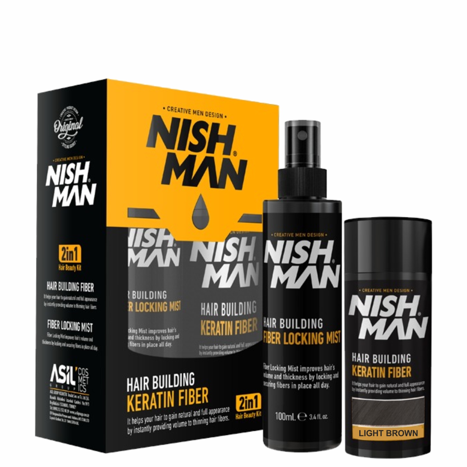 

Nishman Keratin Fiber Zagęszcza Włosy 2W1 L.brown