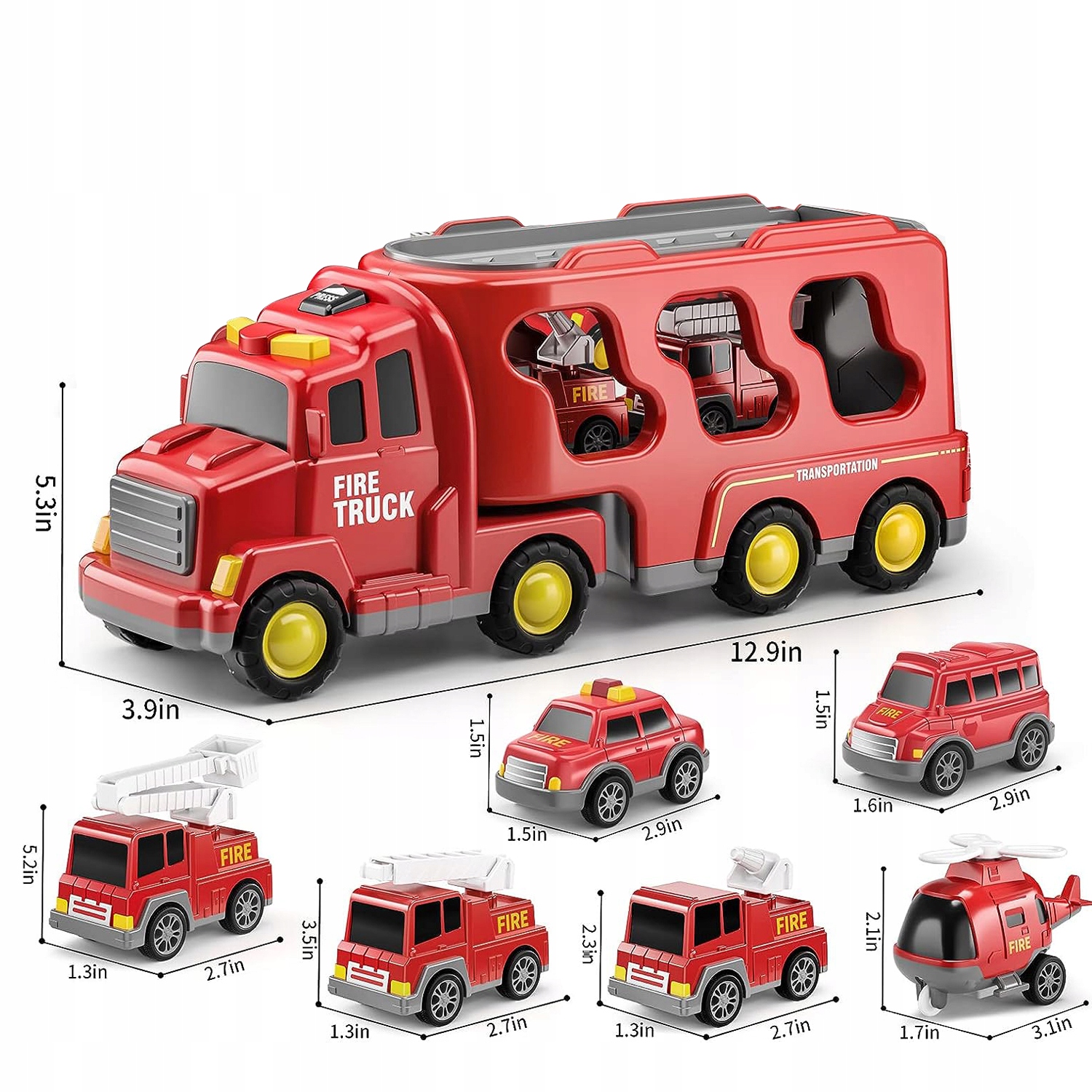 STRAŻ POŻARNA SAMOCHÓD ZABAWKA WÓZ AUTO STRAŻACKI POJAZD NAPĘD INTERAKTYWNA Materiał plastik