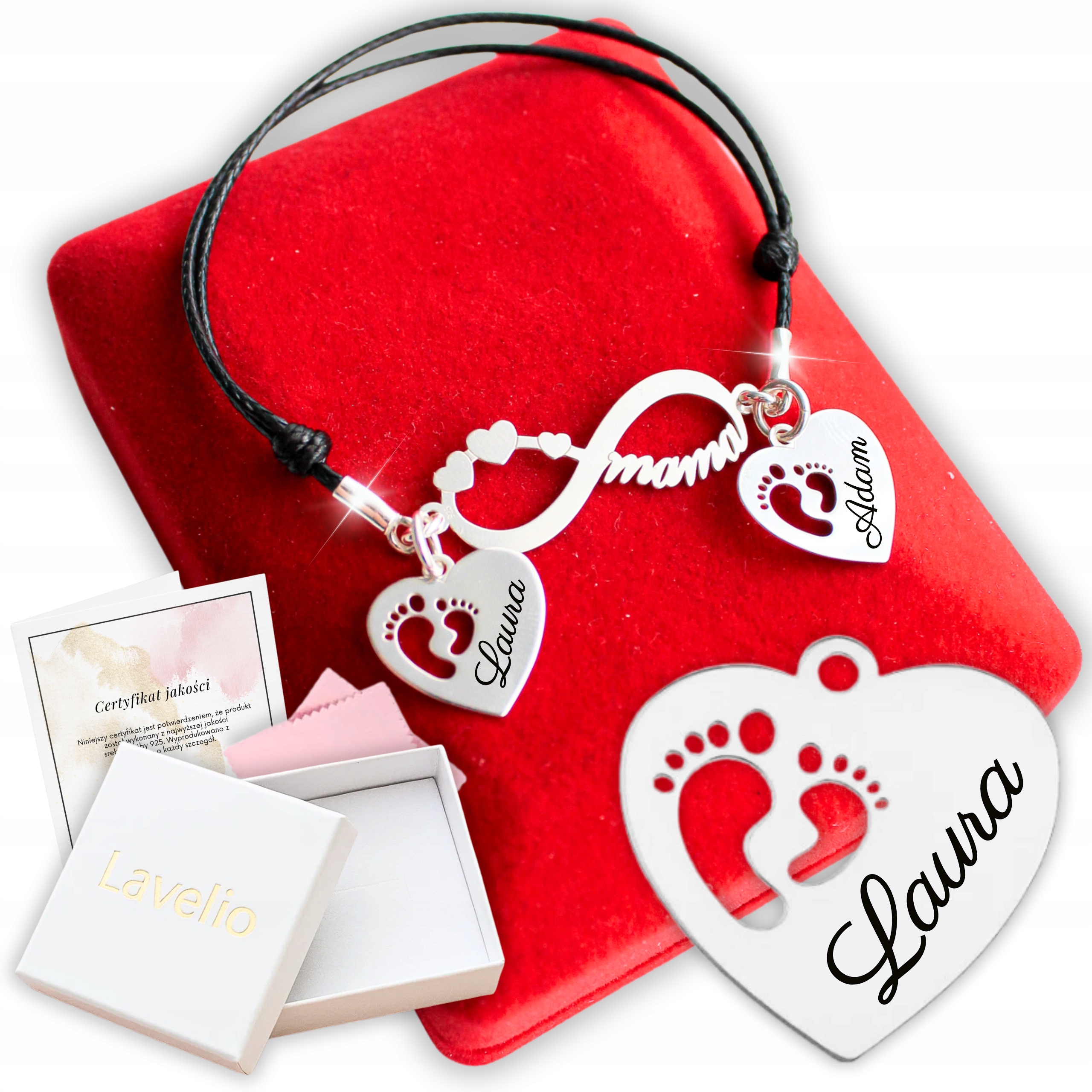 Stříbrný náramek s dětskými jmény pro maminku jako Dárek k Gravírování 925