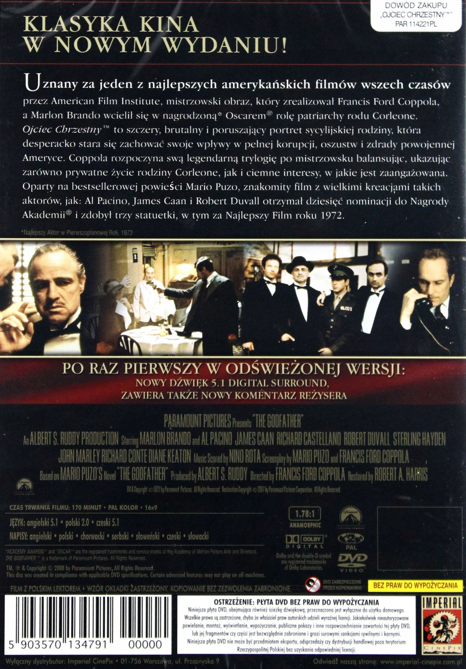 OJCIEC CHRZESTNY polski lektor (DVD) Gatunek kryminały