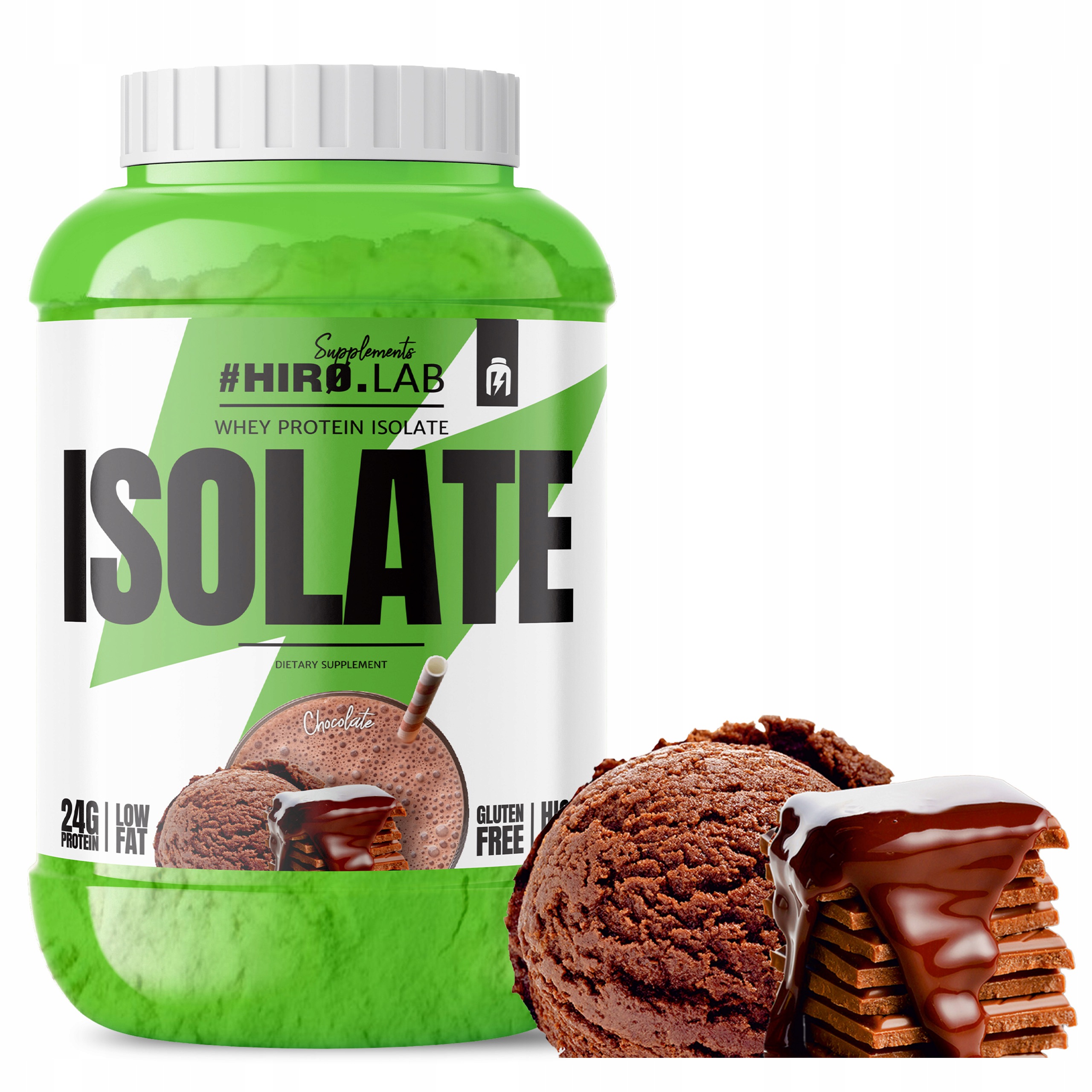 Protein Wpi Izolát Doplněk Stravy kondicionér Whey Protein 1800 g Čokoláda Hiro.Lab