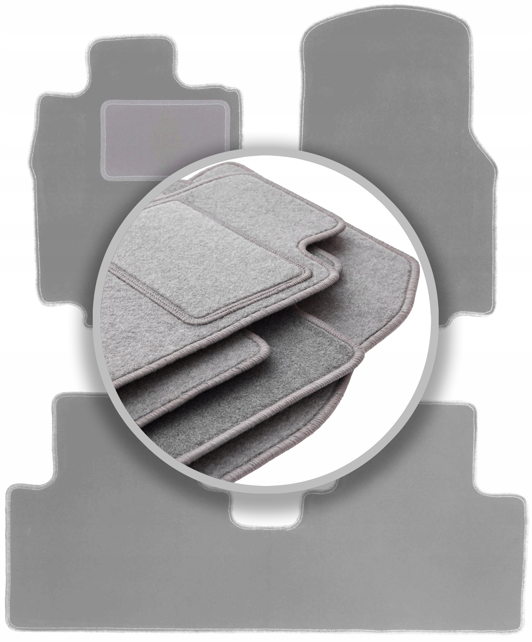 Velurové koberce Oslo šedé pro: Mercedes A W168 hatchback 1997-2005