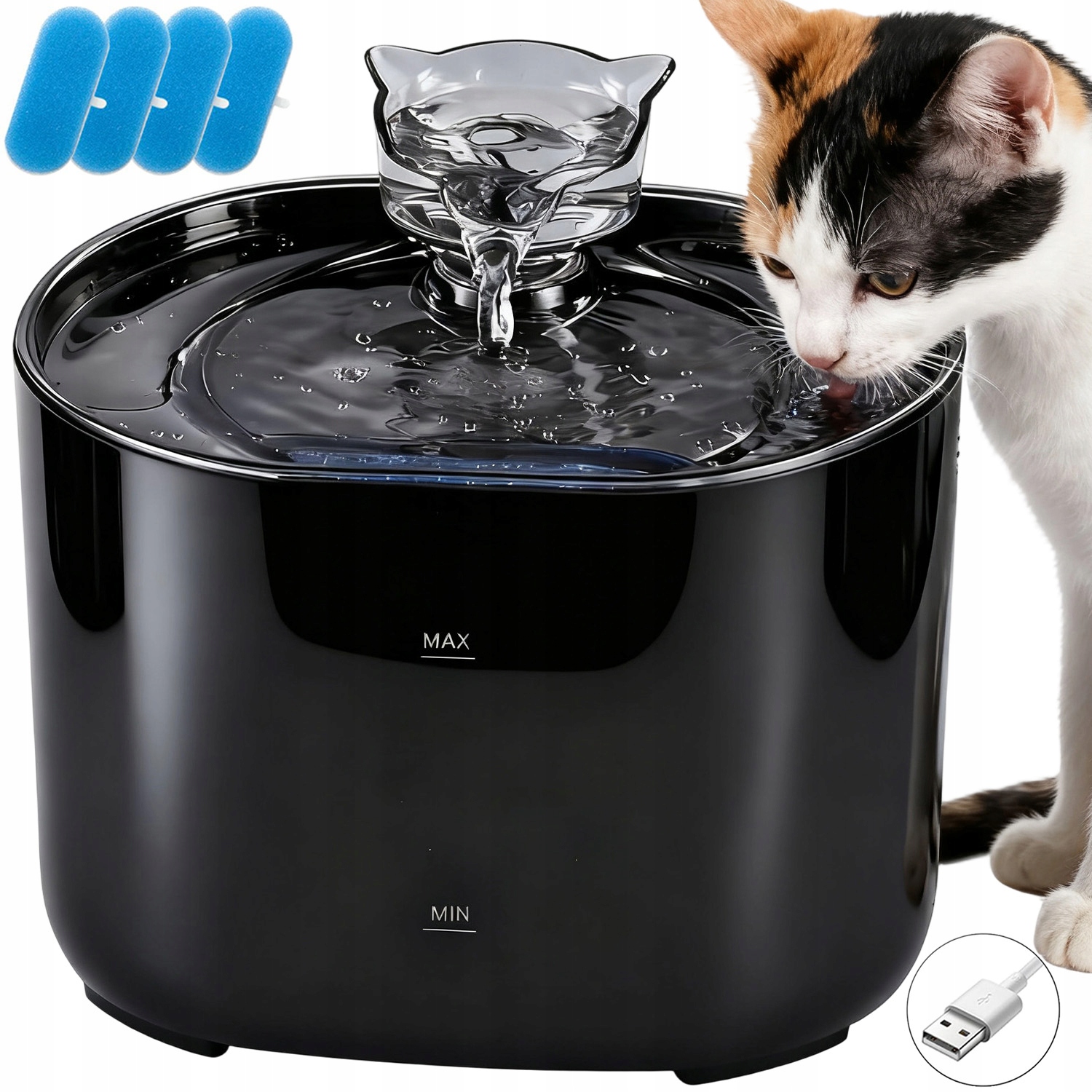 Levně Fontána Automatické Krmítko Pro Kočky Psa Tichá Vysoce Kvalitní Filtr