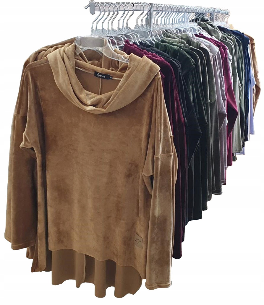 

Asymetryczna Tunika Bluza Sukienka Komin Kaptur S