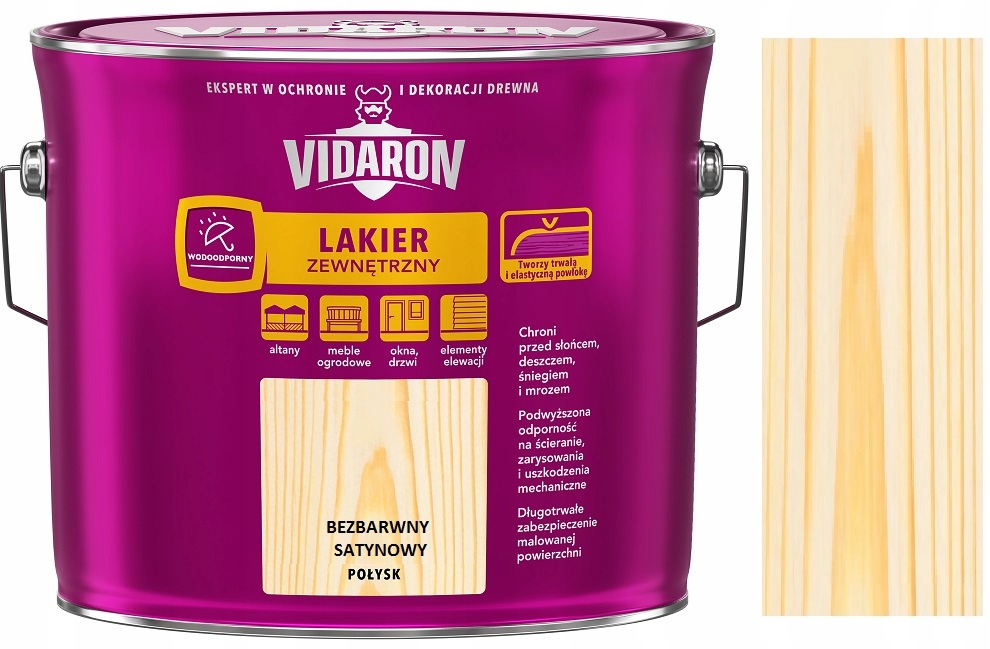 Vidaron Lakier Zewnętrzny Bezbarwny Satyna 2.5L