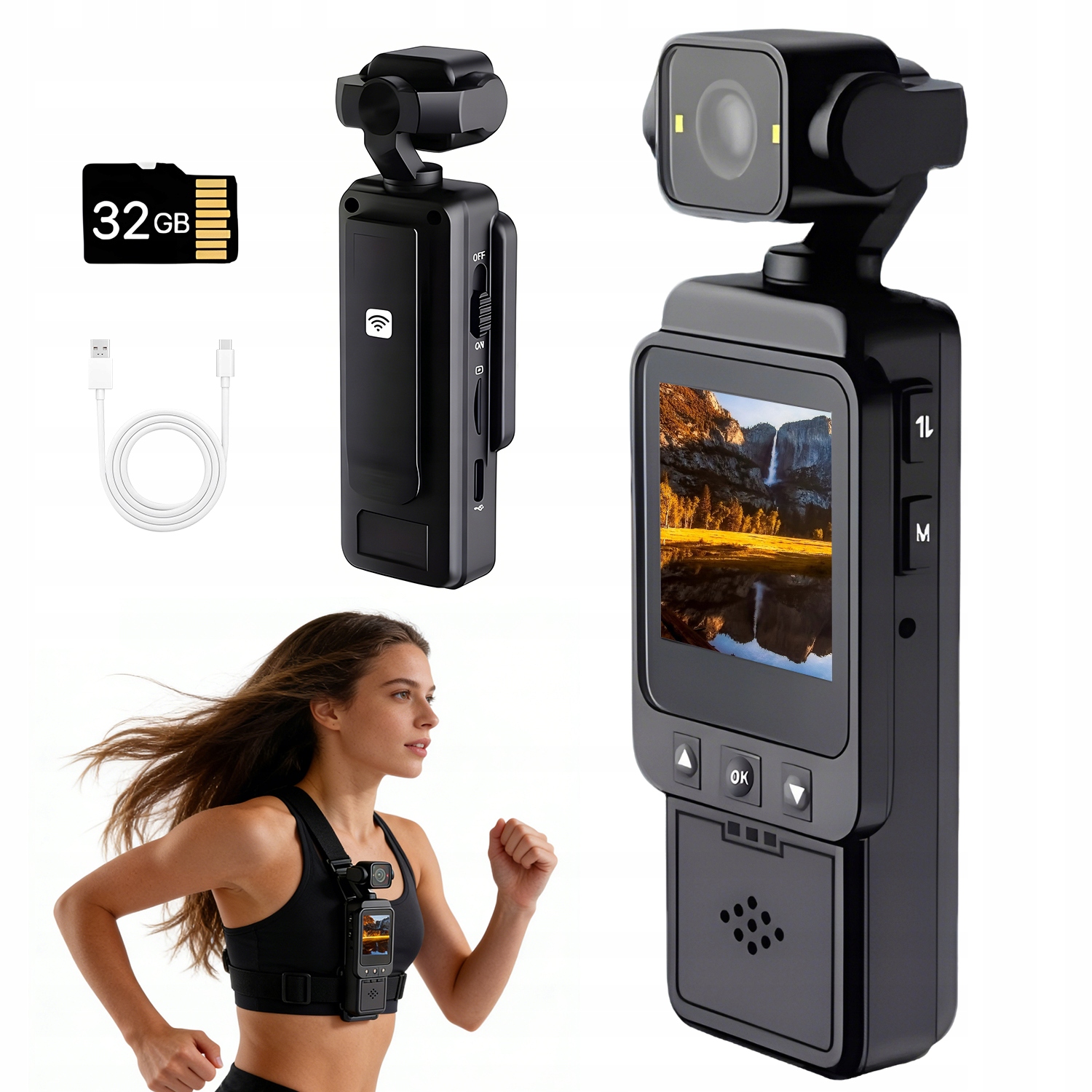 Sportovní Kamera Pro Turistické Lyžování, Paměťová Karta 32 Gb Wifi