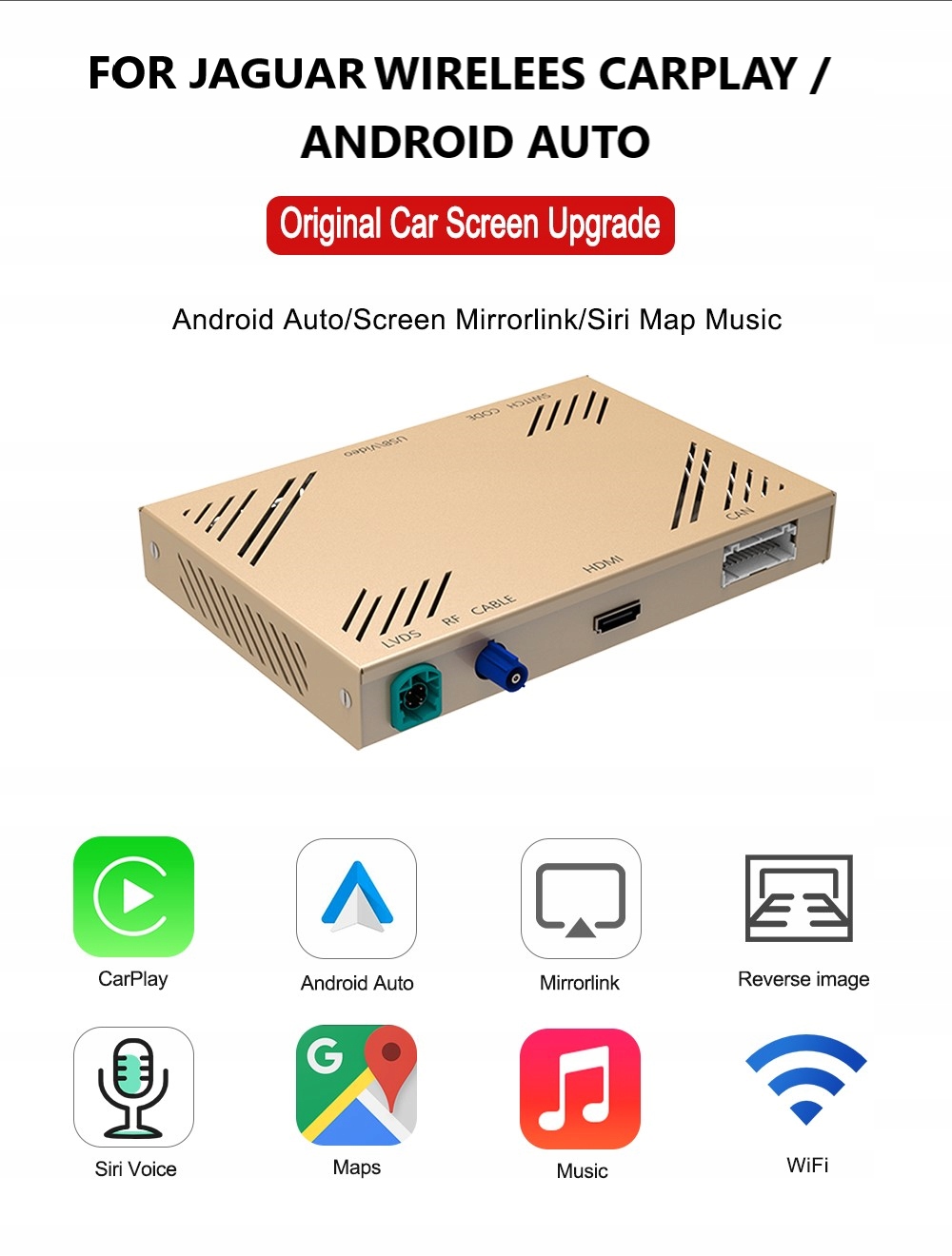 JAGUAR CARPLAY XE / XF / XJ / F-PACE / F-TYPE Rodzaj akcesoryjny