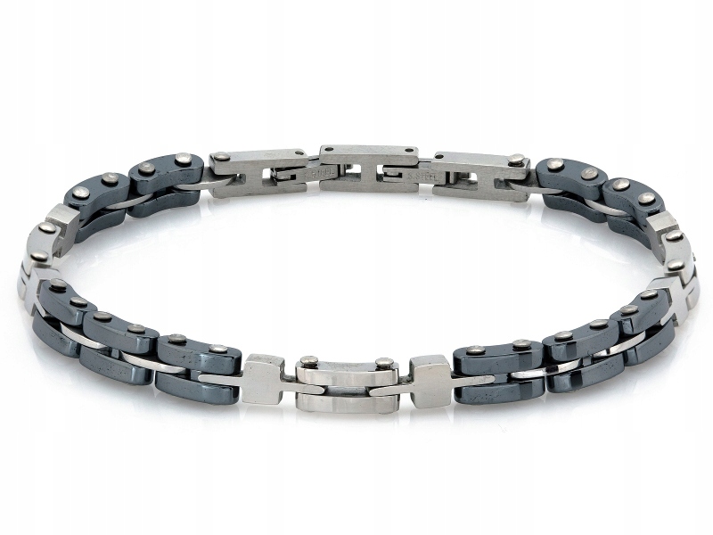 Módní pánský náramek z chirurgické oceli, rhodiovaný, 6.7 mm, velikost 22