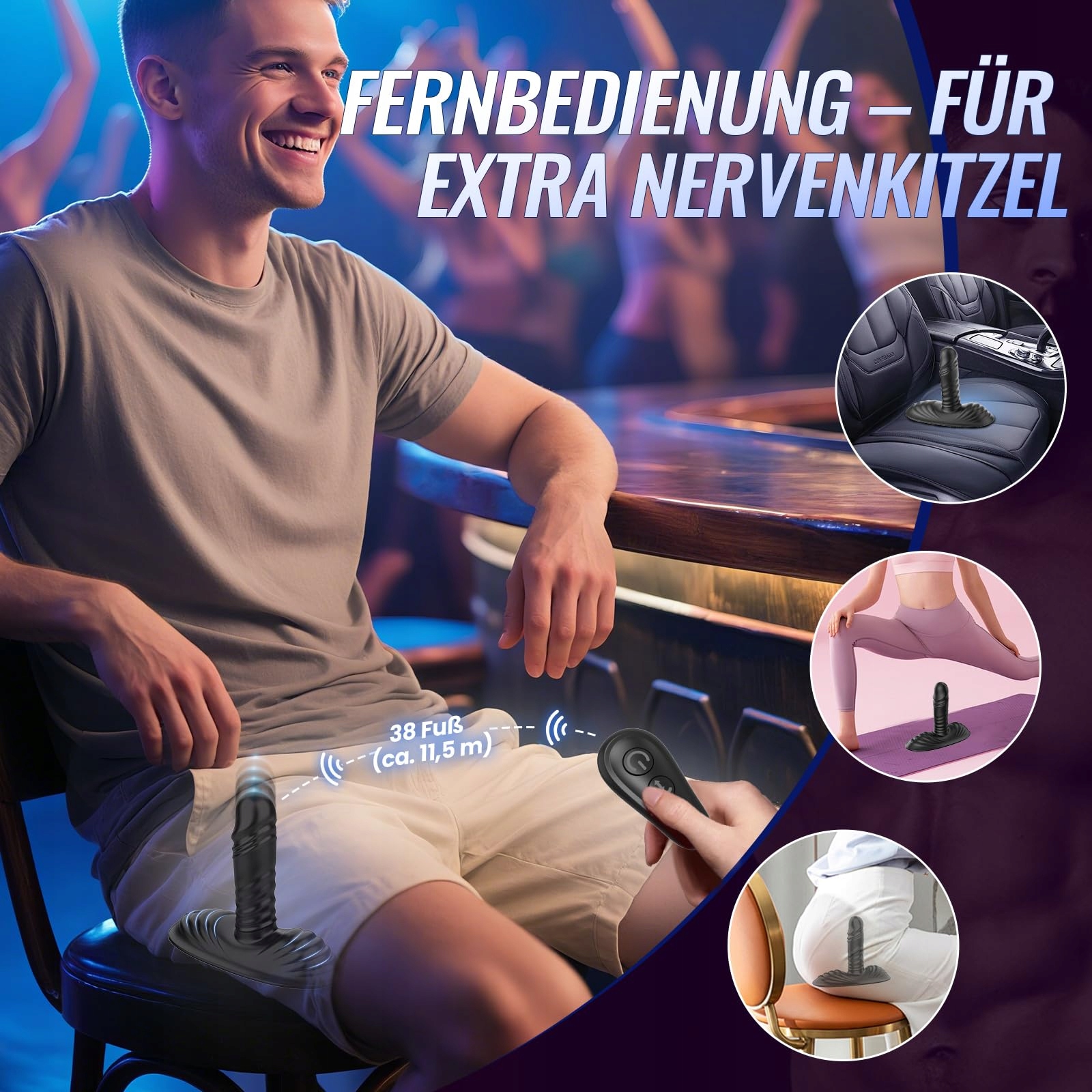 AI SYNC Wibrator Analny Z Silikonu 9 Trybów Wibracji IPX7 Dla Mężczyzn — miniatura 8