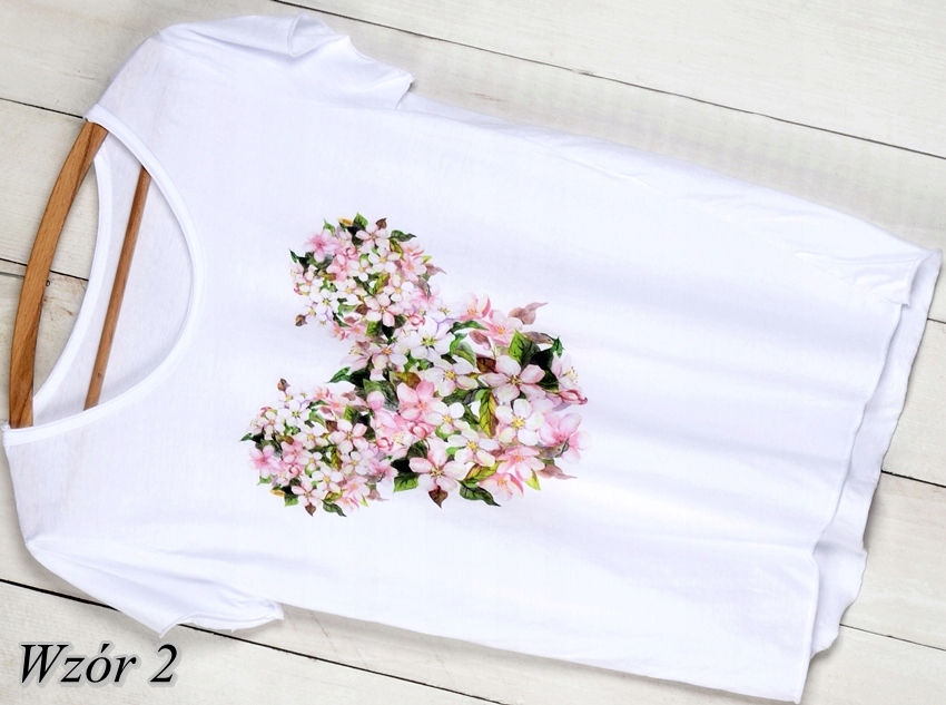 911 BIAŁY T-SHIRT KOSZULKA POD SWETER różne wzory Marka Modaistyl